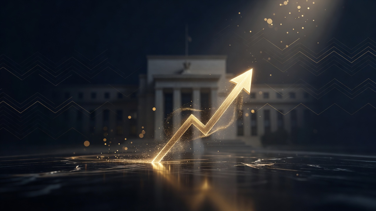Abstract golden rising-price motif symbolising US inflation and the CPI report, KenMacro