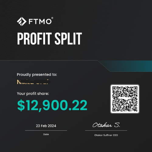 FTMO profit split, 12,900.22 dollars, 23 February 2024